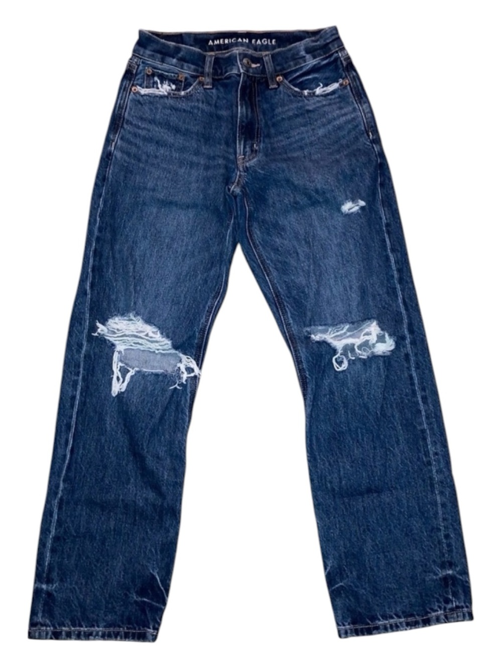 American Eagle Women’s Ex Boyfriend Relaxed Fit Jeans Distressed Size 00 Short